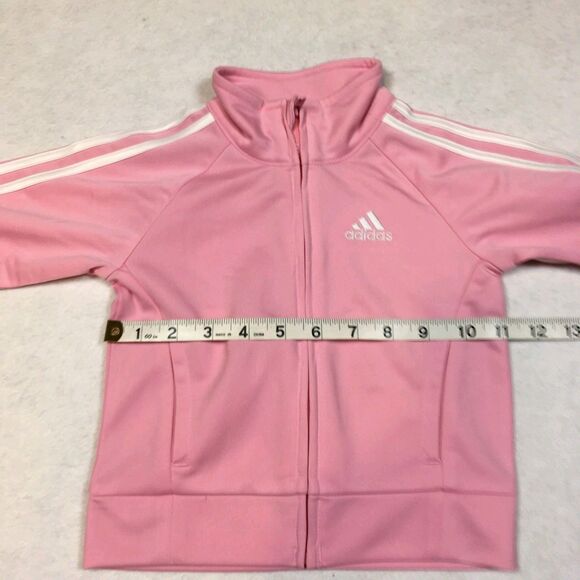NWT Adidas Toddler Girls 12M 2 Piece Set Tracksuit Jacket Jogger Sweatpants Pink - Picture 10 of 16